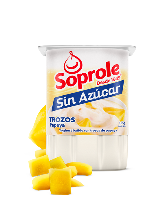 Yoghurt Sin Azucar Trozos Papayas 155 gr