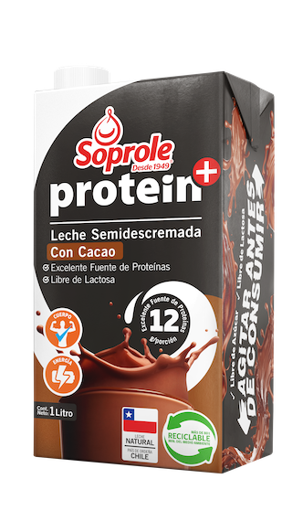 Leche Protein+ semidescremada con cacao 1L