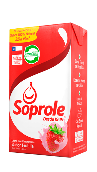 Leche sabor Frutilla 1L