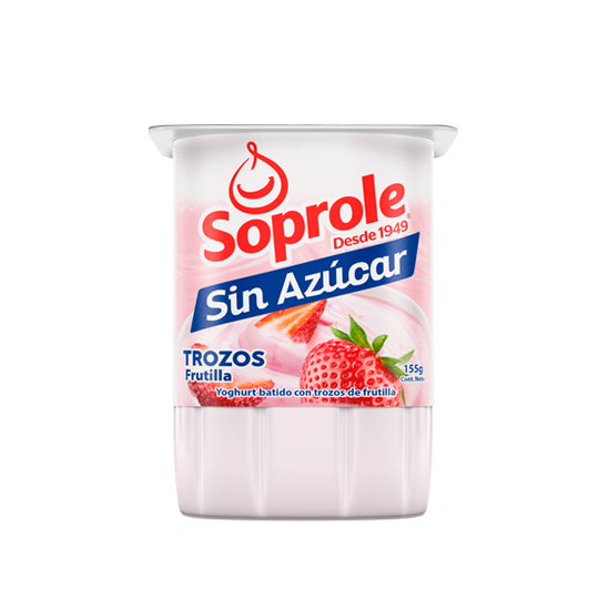 Yoghurt Sin Azúcar Trozos Frutilla 155g