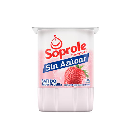 Yoghurt Sin Azúcar Batido Frutilla 155g