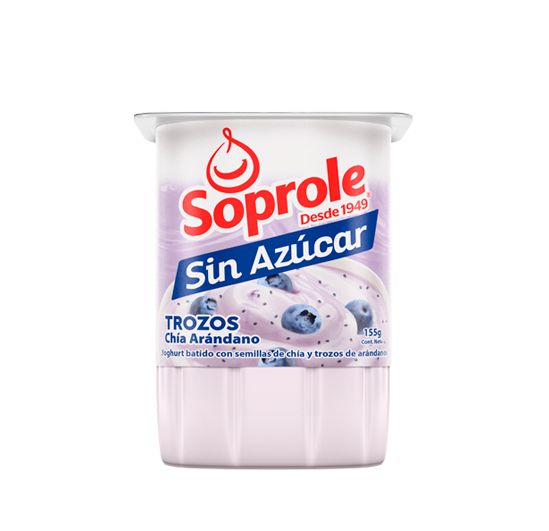 Yoghurt Sin Azúcar Trozos Chía Arándano 155g