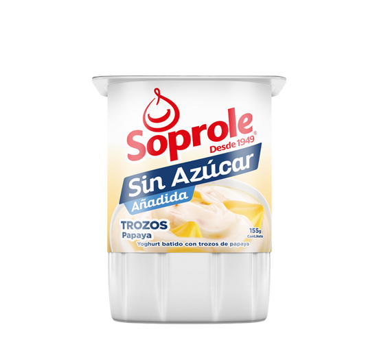 Yoghurt Sin Azúcar Trozos Papaya 155g