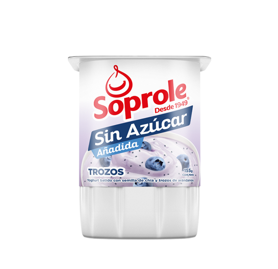 Yoghurt Sin Azúcar Trozos Chía Arándano 155g